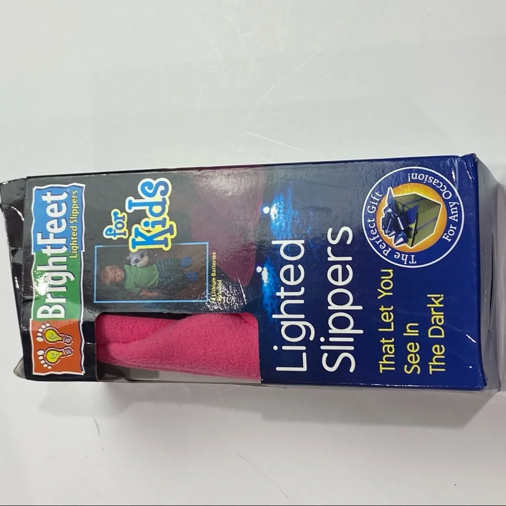 BrightFeet lighted slippers for little kids Sz large 2-4 in pink New in box
